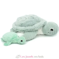 Peluche tortue géante maman et son bébé menthe - Les Déglingos