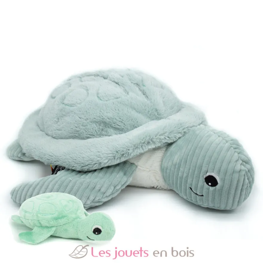 Peluche tortue géante maman et son bébé menthe - Les Déglingos
