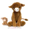Peluche vache Hindou maman et son bébé marron - Les Déglingos