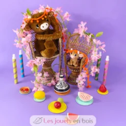 Peluche vache Hindou maman et son bébé marron - Les Déglingos