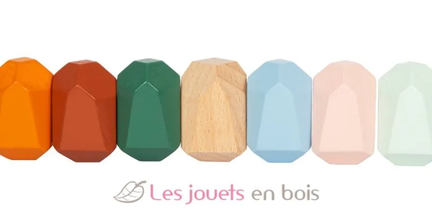 Pierres d'équilibre en bois Safari multicolores Small Foot Compagny