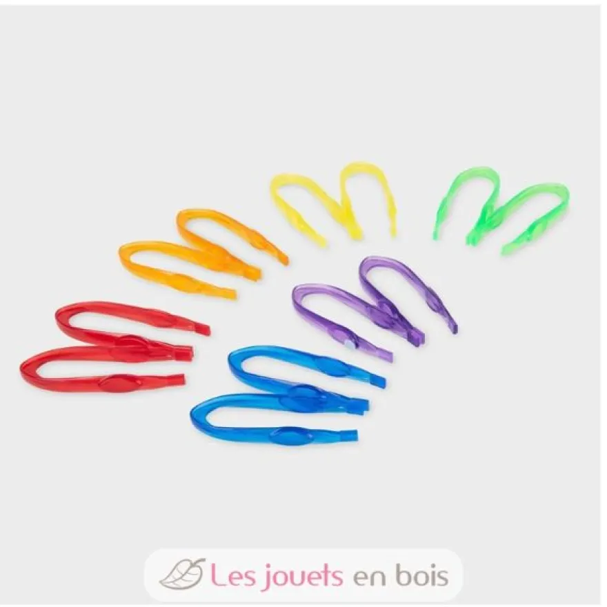 12 pinces colorées translucides - TickiT