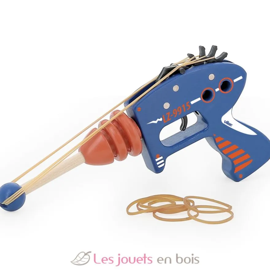 Pistolet en bois à élastiques Espace - Vilac