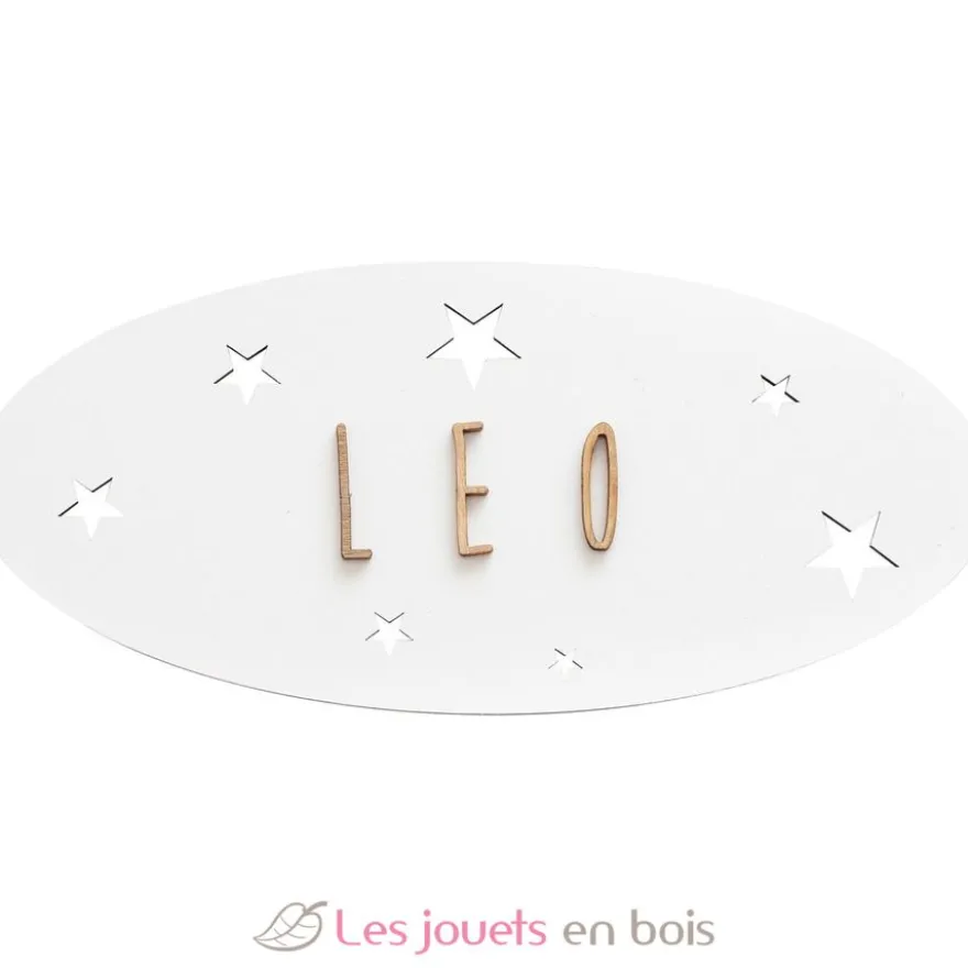 Plaque décorative personnalisable - Etoiles blanc - Vintiun