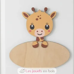 Plaque de porte en bois personnalisable Girafe - Vintiun