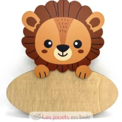 Plaque de porte en bois personnalisable Lion - Vintiun