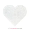 Plaque grand cœur perles plastique Midi blanche - Hama