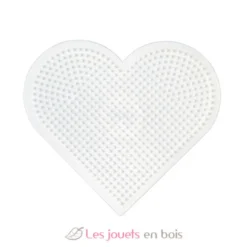 Plaque grand cœur perles plastique Midi blanche - Hama