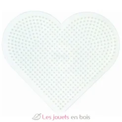 Plaque grand cœur perles plastique Midi blanche - Hama