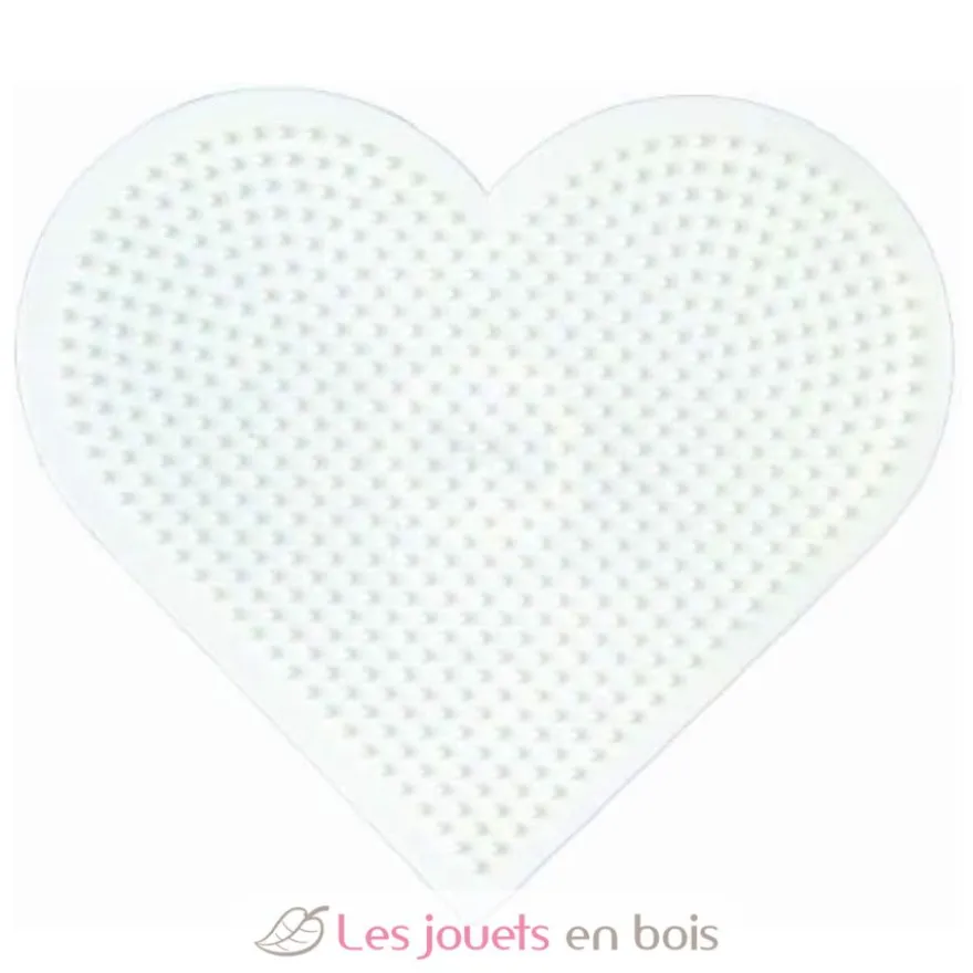 Plaque grand cœur perles plastique Midi blanche - Hama