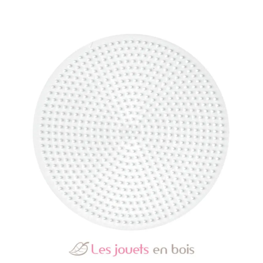 Plaque grande ronde perles plastique Midi blanche - Hama