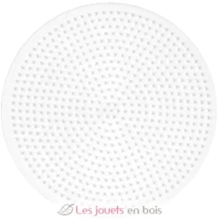 Plaque grande ronde perles plastique Midi blanche - Hama