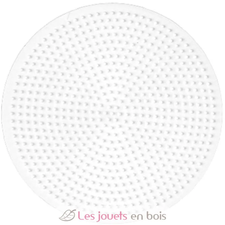 Plaque grande ronde perles plastique Midi blanche - Hama