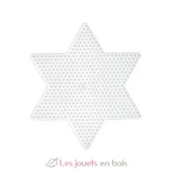 Plaque grande étoile perles plastique Midi blanche - Hama