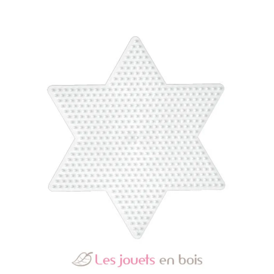 Plaque grande étoile perles plastique Midi blanche - Hama