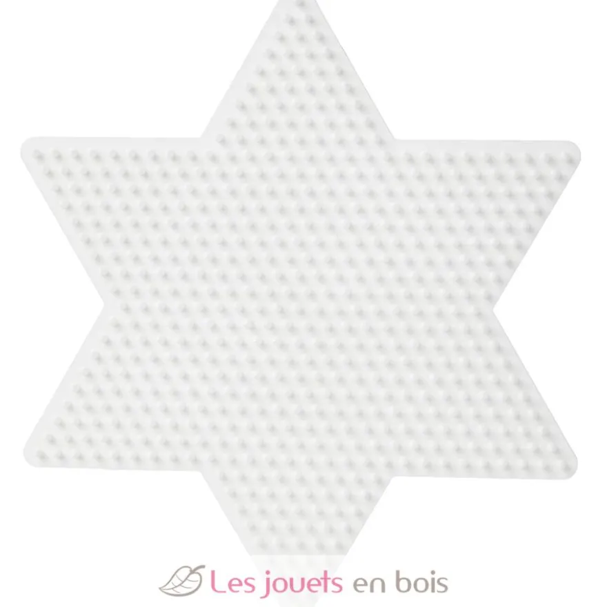 Plaque grande étoile perles plastique Midi blanche - Hama