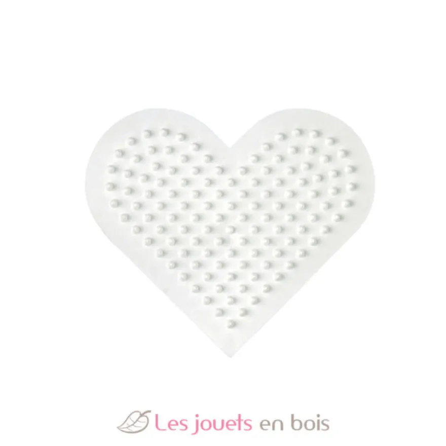 Plaque petit cœur perles plastique Midi blanche - Hama