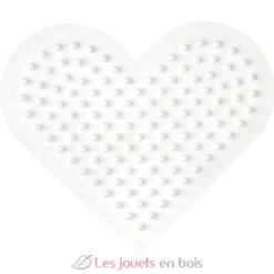 Plaque petit cœur perles plastique Midi blanche - Hama