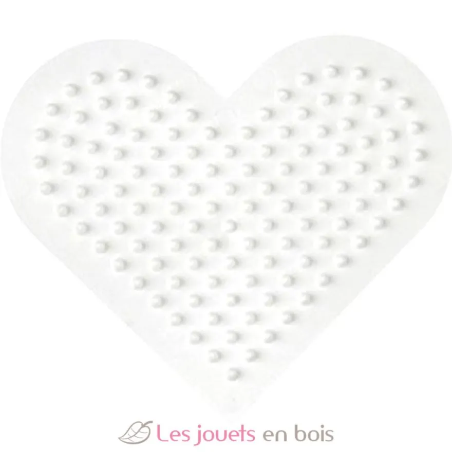 Plaque petit cœur perles plastique Midi blanche - Hama