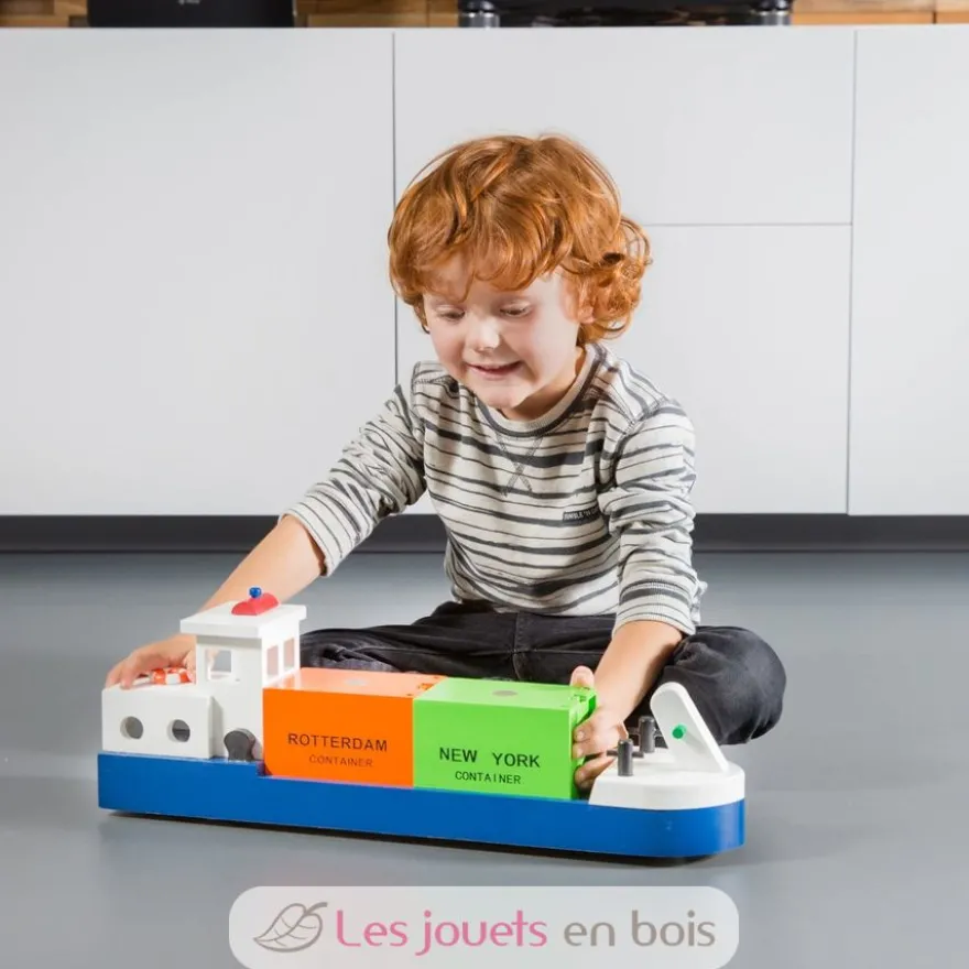 Péniche avec 2 containers - New Classic Toys