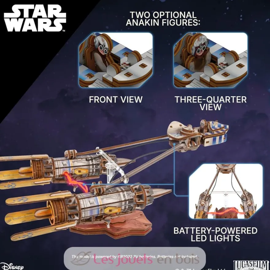 Podracer d’Anakin Skywalker - Puzzle 3D mécanique en bois - Ugears