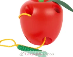 Pomme en bois à enfiler rouge - Small Foot Compagny