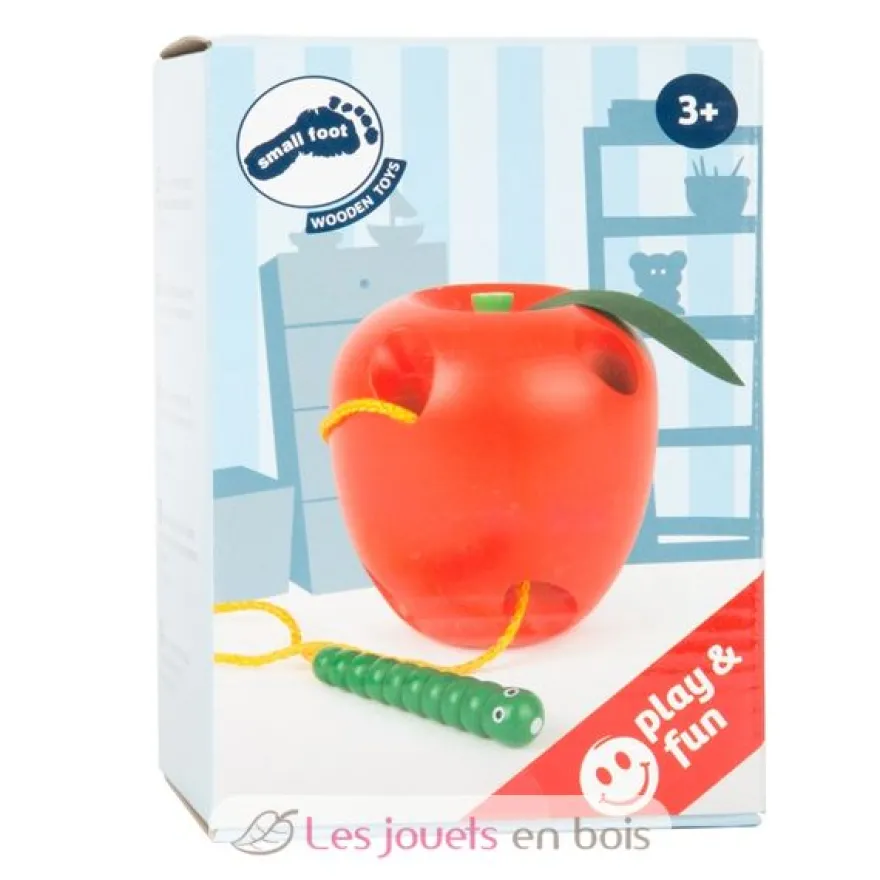 Pomme en bois à enfiler rouge - Small Foot Compagny