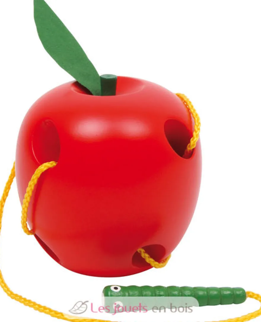 Pomme en bois à enfiler rouge - Small Foot Compagny