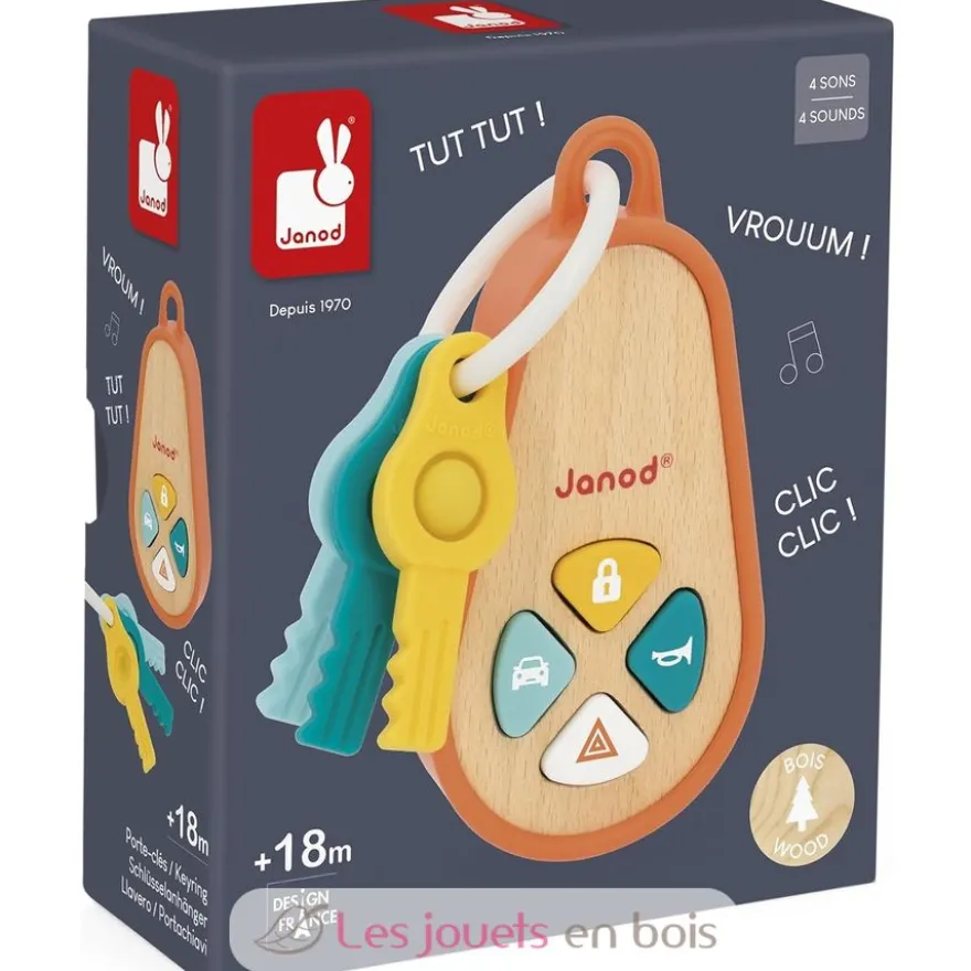 Porte-clés sonore - Bois et silicone - Janod