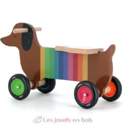 Porteur en bois chien multicolore - Vilac