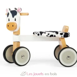 Porteur en bois vache blanche et noire - Bigjigs Toys