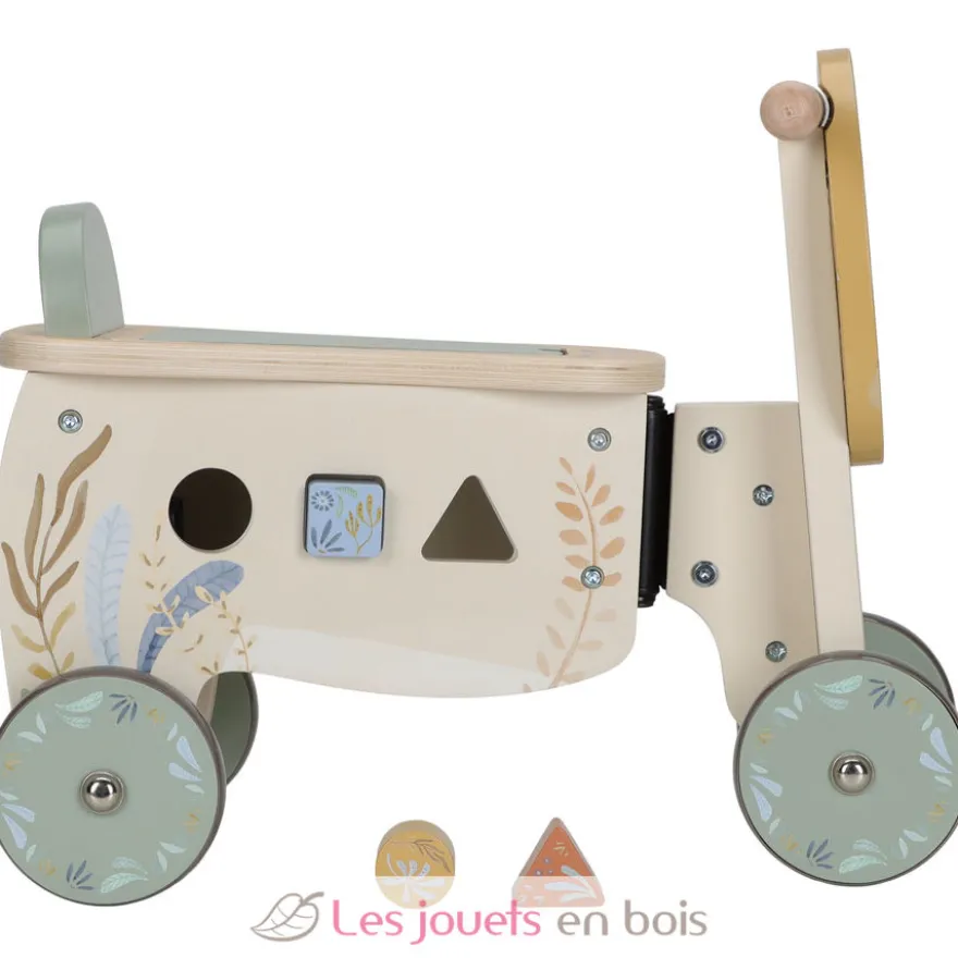 Porteur lion en bois avec formes à encastrer - Little Dutch
