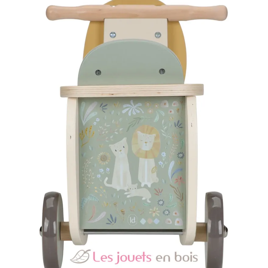 Porteur lion en bois avec formes à encastrer - Little Dutch