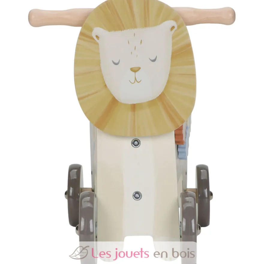 Porteur lion en bois avec formes à encastrer - Little Dutch