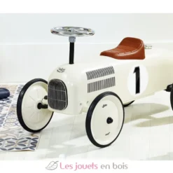 Porteur voiture en métal blanc crème - Vilac