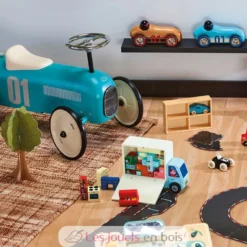 Porteur voiture vintage bleu aqua - Vilac