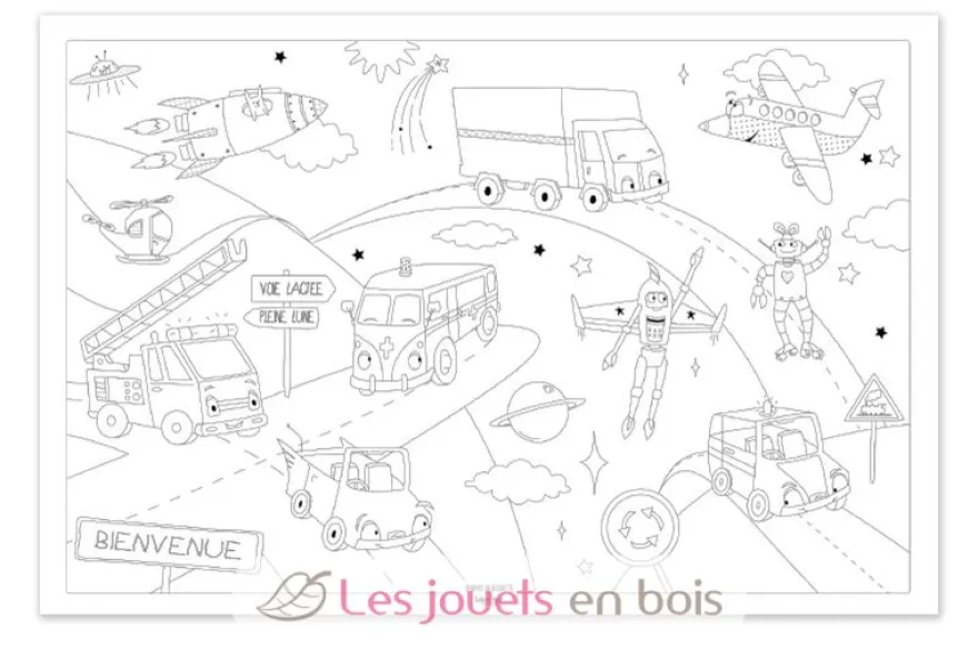 Poster à colorier Traversée de l'espace - Label'Tour Créations