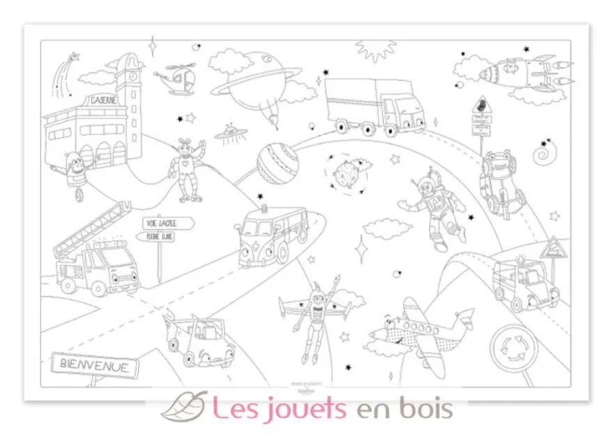 Poster à colorier Traversée de l'espace XL - Label'Tour Créations