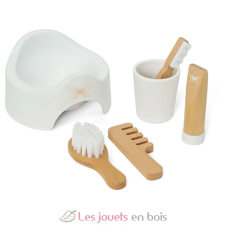 Pot et accessoires en bois pour poupée - By Astrup
