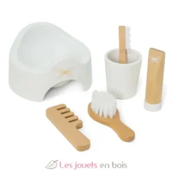Pot et accessoires en bois pour poupée - By Astrup