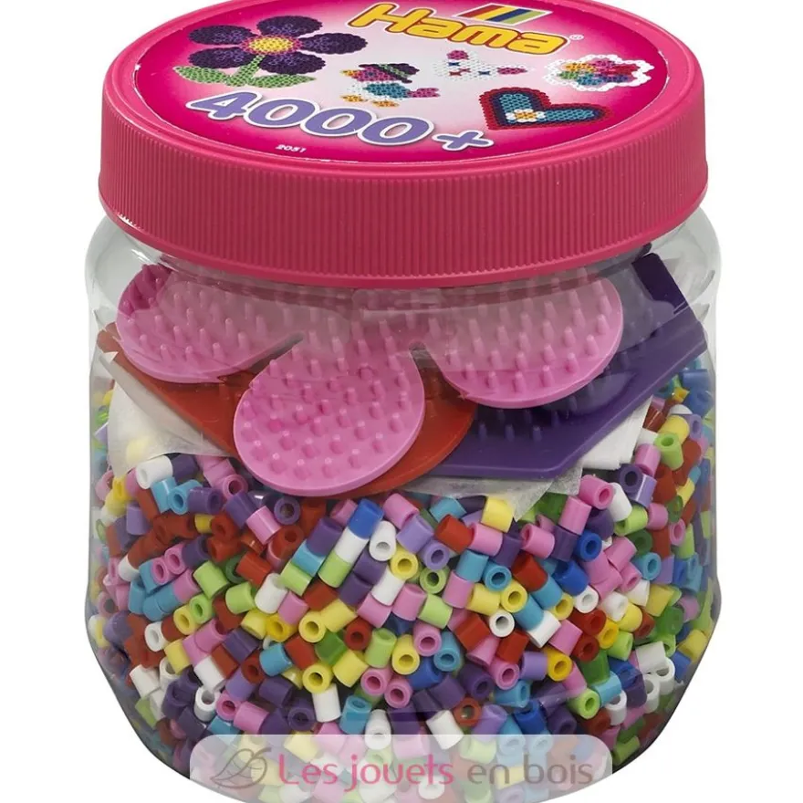 Pot 4000 perles plastique Midi rose - Hama