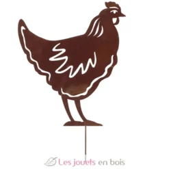 Poule sur pique en acier rouillé - Esschert Design