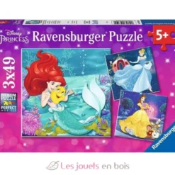 Puzzle Aventure des princesses Disney 3x49 pcs - Ravensburger