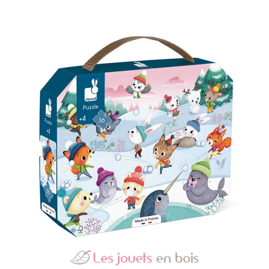 Puzzle Bataille de boule de neige 36 pcs - Janod