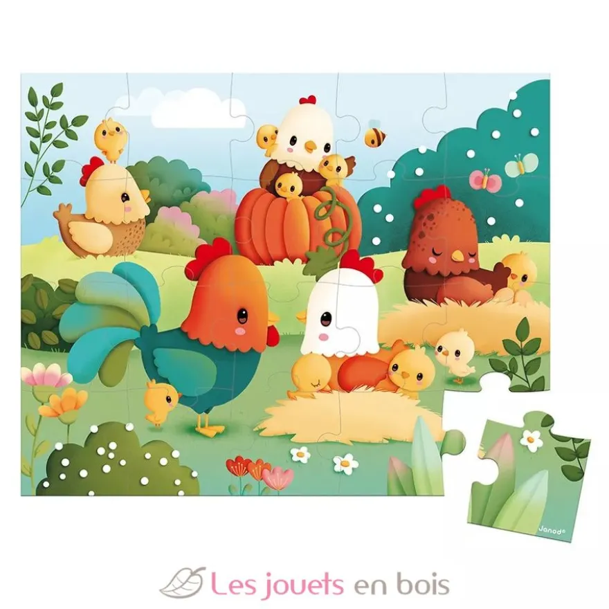 Puzzle Bienvenue à la Basse-cour 20 pcs - Janod