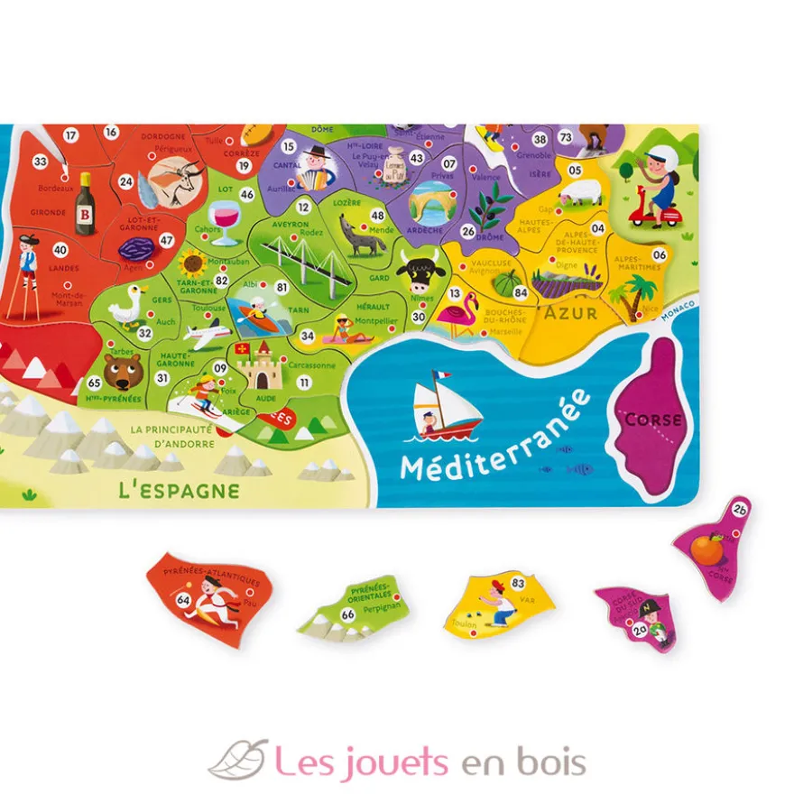 Puzzle carte de France magnétique - Janod