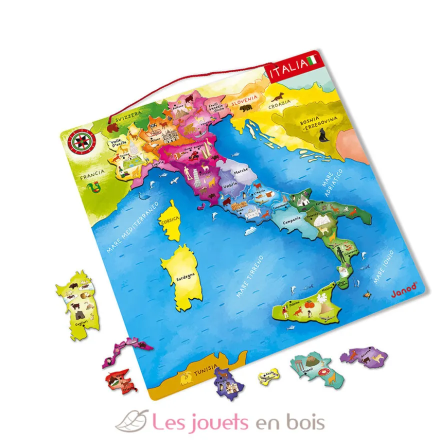 Puzzle carte d'Italie magnétique - Janod