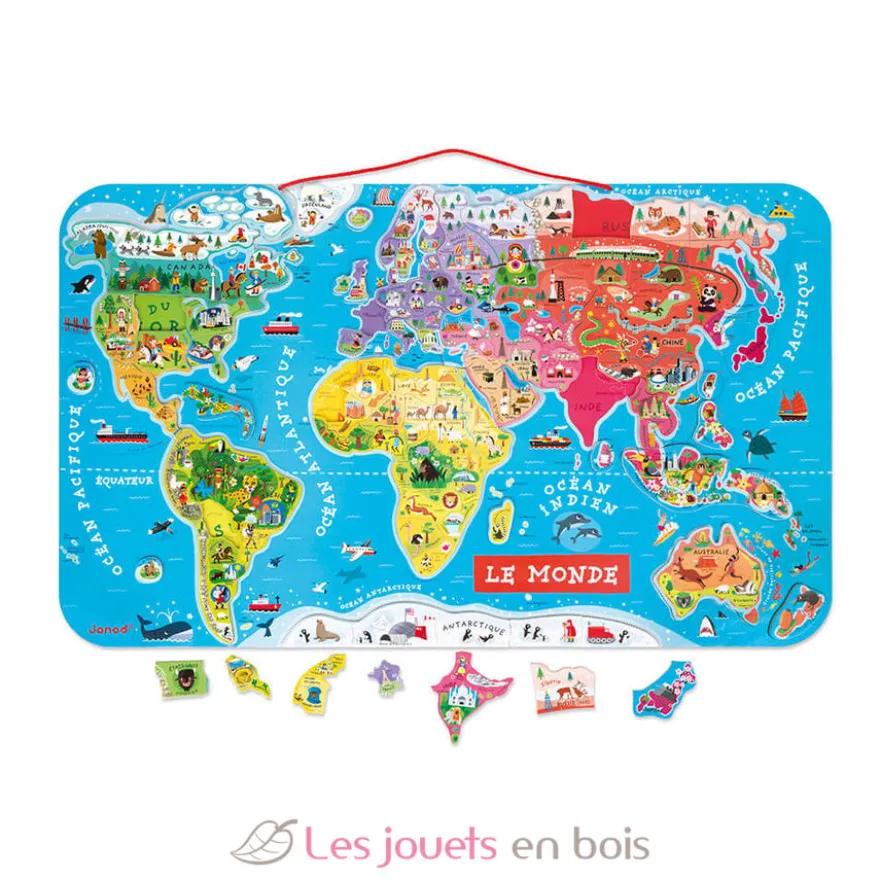 Puzzle Carte du Monde magnétique - Janod
