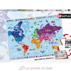 Puzzle Carte du monde 250 pcs - Nathan