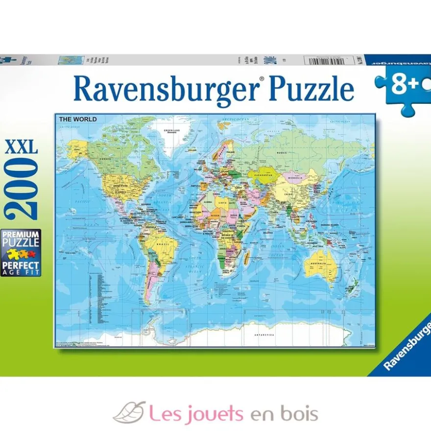 Puzzle Carte du monde 200 pcs - Ravensburger
